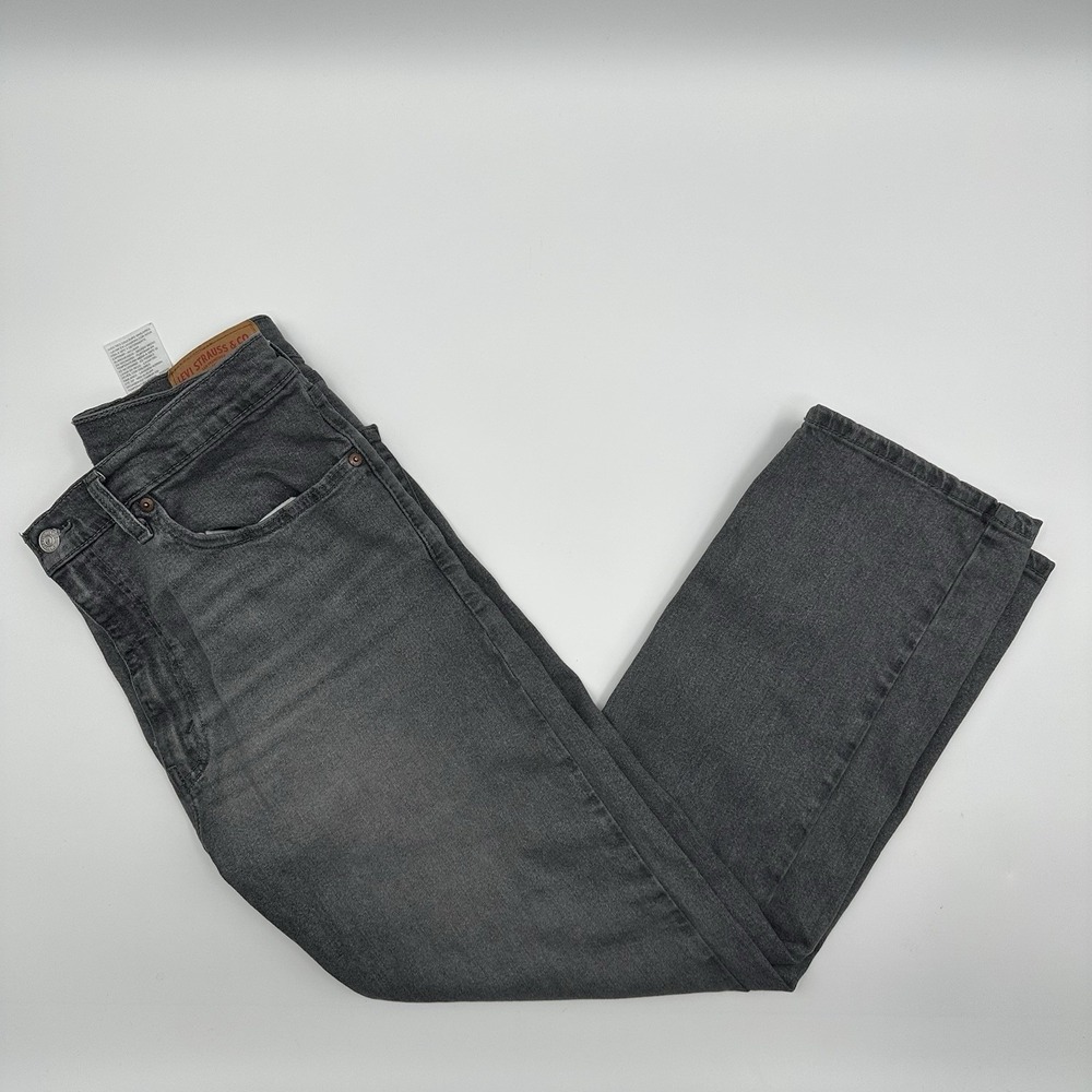 Levi's 505 Regular Fit Straight Stretch Rugged Denim Gray Jeans Mens Size 36X29‎